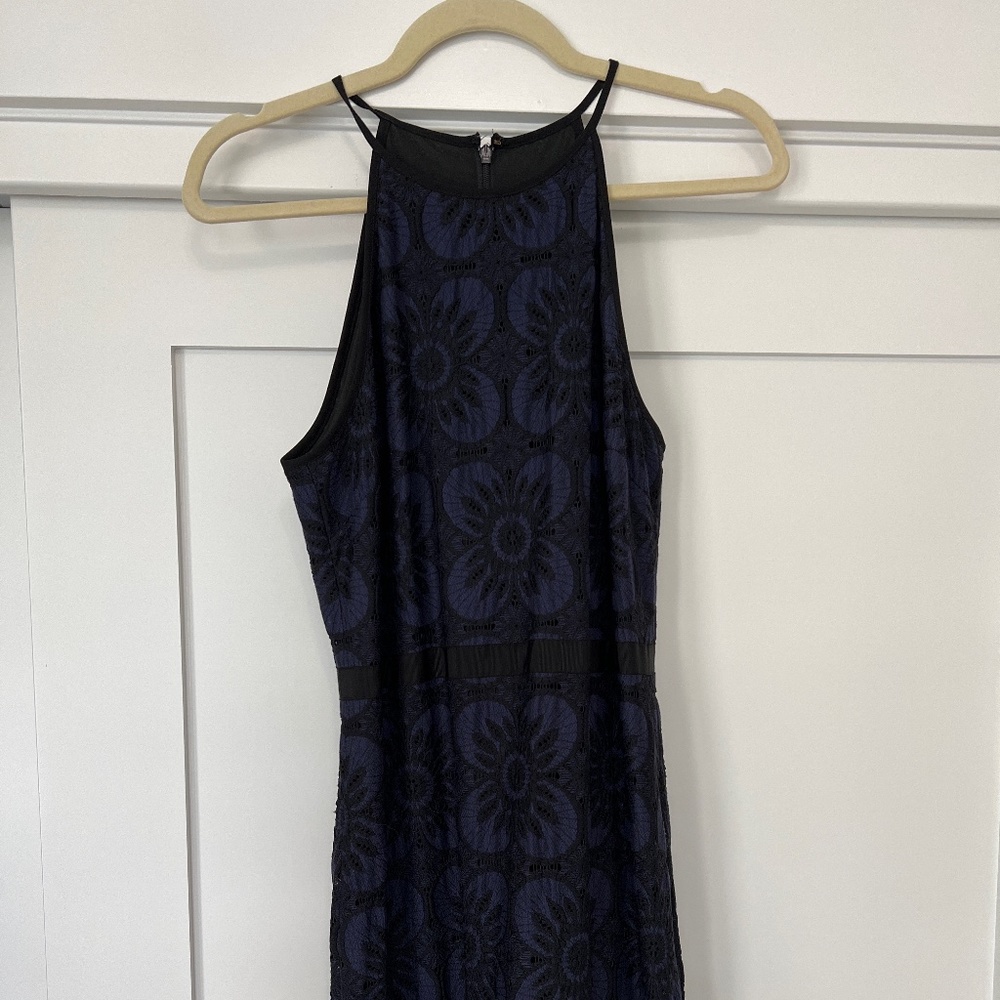 Black & Navy Lace Dress